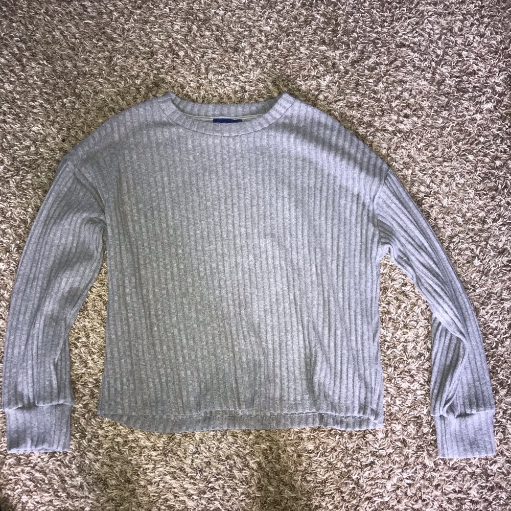 Grey textured long sleeve